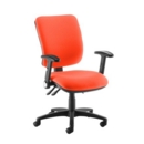 Senza high back operator chair with folding arms - Tortuga Orange