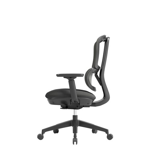 Shelby black mesh back operator chair with black fabric seat