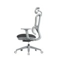 Shelby grey mesh back operator chair with headrest and grey fabric seat