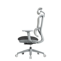 Shelby grey mesh back operator chair with headrest and grey fabric seat