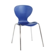 Sienna one piece shell chair with chrome legs (pack of 4) - blue