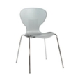 Sienna one piece shell chair with chrome legs (pack of 4) - grey