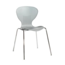 Sienna one piece shell chair with chrome legs (pack of 4) - grey