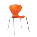 Sienna one piece shell chair with chrome legs (pack of 4) - orange