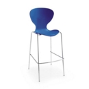 Sienna one piece stool with chrome legs (pack of 2) - blue
