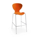 Sienna one piece stool with chrome legs (pack of 2) - orange