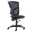 Senza high mesh back operator chair with no arms - black