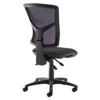 Senza high mesh back operator chair with no arms - black