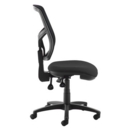 Senza high mesh back operator chair with no arms - black