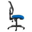 Senza high mesh back operator chair with no arms - blue