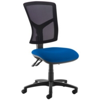 Senza high mesh back operator chair with no arms - Curacao Blue