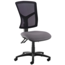 Senza high mesh back operator chair with no arms - Blizzard Grey