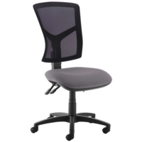 Senza high mesh back operator chair with no arms - Blizzard Grey