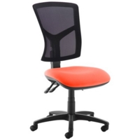 Senza high mesh back operator chair with no arms - Tortuga Orange