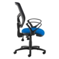 Senza high mesh back operator chair with fixed arms - blue