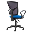 Senza high mesh back operator chair with fixed arms - blue