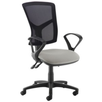 Senza high mesh back operator chair with fixed arms - Slip Grey
