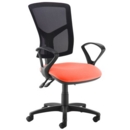 Senza high mesh back operator chair with fixed arms - Tortuga Orange