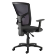Senza high mesh back operator chair with adjustable arms - black