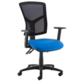Senza high mesh back operator chair with adjustable arms - blue