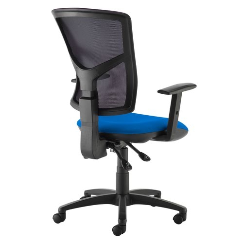 Senza high mesh back operator chair with adjustable arms - blue