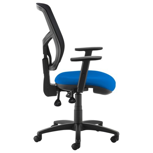 Senza high mesh back operator chair with adjustable arms - blue