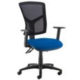 Senza high mesh back operator chair with adjustable arms - Curacao Blue