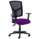 Senza high mesh back operator chair with adjustable arms - Tarot Purple