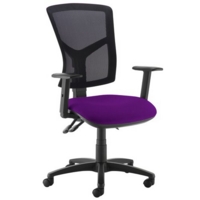 Senza high mesh back operator chair with adjustable arms - Tarot Purple