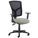 Senza high mesh back operator chair with adjustable arms - Slip Grey