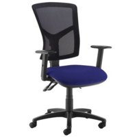 Senza high mesh back operator chair with adjustable arms - Ocean Blue