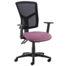 Senza high mesh back operator chair with adjustable arms - Bridgetown Purple