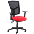 Senza high mesh back operator chair with adjustable arms - Belize Red