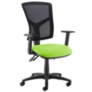 Senza high mesh back operator chair with adjustable arms - Madura Green