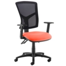 Senza high mesh back operator chair with adjustable arms - Tortuga Orange