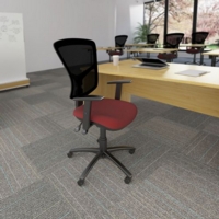 Senza high mesh back operator chair with folding arms - Nero Black vinyl