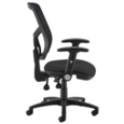 Senza high mesh back operator chair with folding arms - black