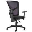 Senza high mesh back operator chair with folding arms - black