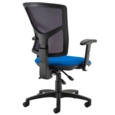 Senza high mesh back operator chair with folding arms - blue