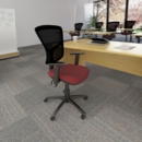 Senza high mesh back operator chair with folding arms - Curacao Blue