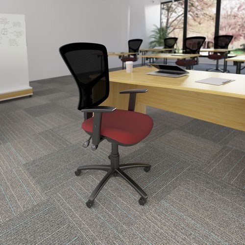 Senza high mesh back operator chair with folding arms - Costa Blue