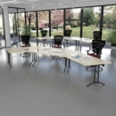 Senza high mesh back operator chair with folding arms - Ocean Blue