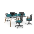 Senza high mesh back operator chair with folding arms - Madura Green