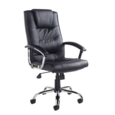 Somerset high back managers chair - black leather faced