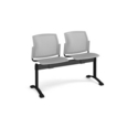 Santana perforated back plastic seating - bench 2 wide with 2 seats - grey
