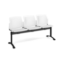 Santana perforated back plastic seating - bench 3 wide with 3 seats - white