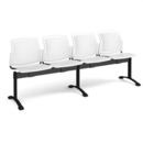 Santana perforated back plastic seating - bench 4 wide with 4 seats - white