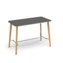 Saxon rectangular poseur worktable with 4 oak legs 1800mm x 800mm - onyx grey