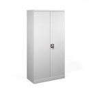 Steel contract cupboard with 3 shelves 1830mm high - light grey