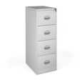 Steel 4 drawer contract filing cabinet 1320mm high - light grey